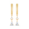 Thumbnail Image 2 of STUDIO BY KAY Pear-Shaped & Round-Cut Hoop Drop Earrings 1/4 ct tw 24K Yellow Gold Vermeil Sterling Silver