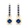 Thumbnail Image 2 of STUDIO BY KAY Blue Lab-Created Sapphire Hoop Drop Earrings 24K Yellow Gold Vermeil Sterling Silver