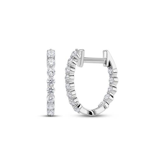 KAY Lab-Grown Diamonds Inside-Out Hoop Earrings 1/2 ct tw 10K White Gold