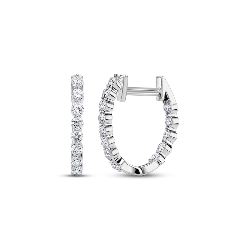 Main Image 1 of KAY Lab-Grown Diamonds Inside-Out Hoop Earrings 1/2 ct tw 10K White Gold