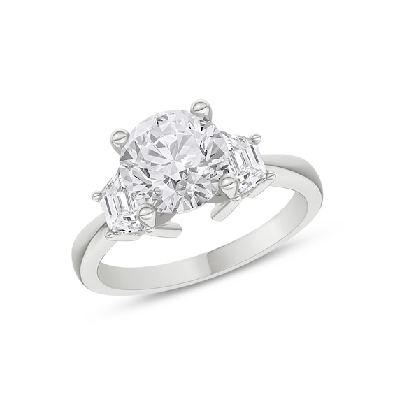 Now + Forever Three-Stone Lab-Grown Diamond Engagement Ring Setting 5/8 ct tw Platinum
