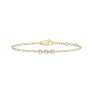 KAY Lab-Grown Diamonds Three-Stone Bracelet 1/3 ct tw 10K Yellow Gold 7"