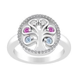 Birthstone Family & Mother's Tree Ring (1-6 Stones)