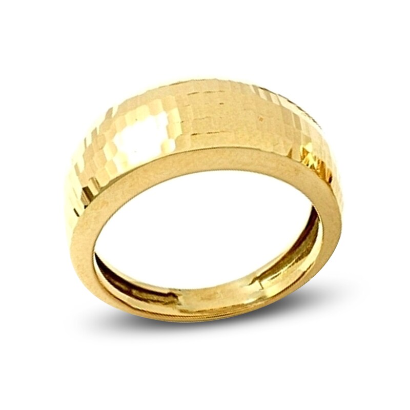 Main Image 1 of Diamond Cut Ring 14K Yellow Gold - Size 7