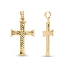 Thumbnail Image 1 of Diagonal Diamond-cut Cross Charm 14K Yellow Gold