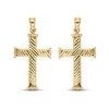 Thumbnail Image 2 of Diagonal Diamond-cut Cross Charm 14K Yellow Gold