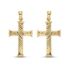 Thumbnail Image 1 of Diagonal Diamond-cut Cross Charm 14K Yellow Gold