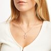 Thumbnail Image 3 of Diagonal Diamond-cut Cross Charm 14K Yellow Gold