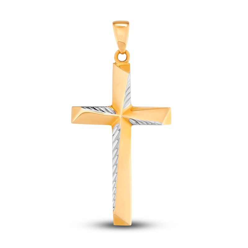 Main Image 1 of Geometric Cross Charm 14K Yellow Gold
