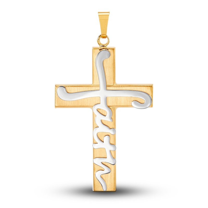 Faith Cross Charm 14K TwoTone Gold Kay