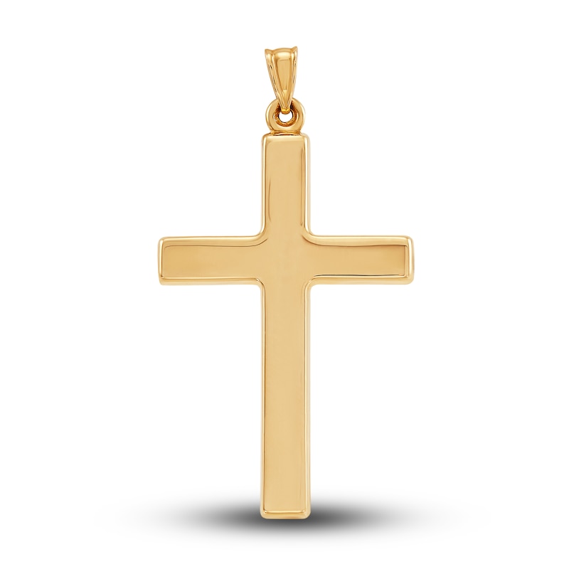 Polished Cross Charm 14K Yellow Gold with 360