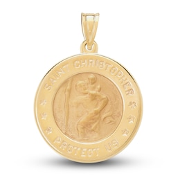 Saint Christopher Medallion Charm 14K Yellow Gold