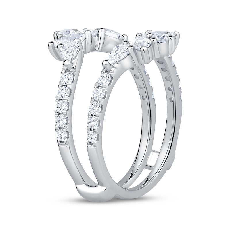 Main Image 2 of Now + Forever Lab-Grown Diamonds Pear, Marquise & Round-Cut Enhancer Ring 1-1/3 ct tw 14K White Gold