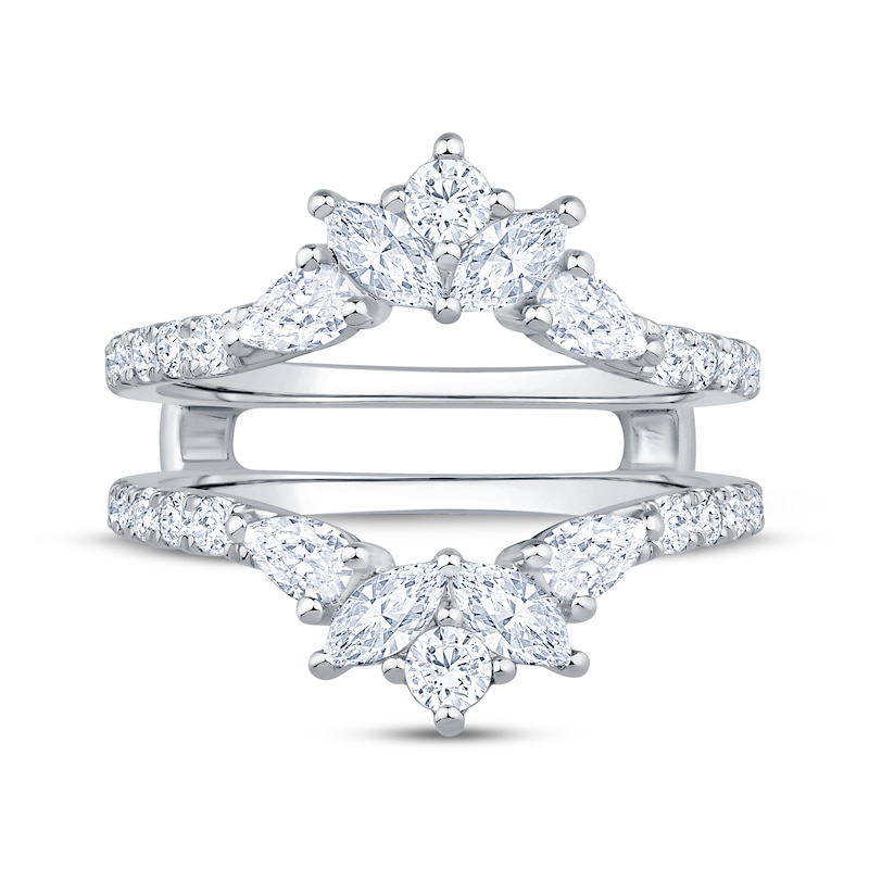 Main Image 3 of Now + Forever Lab-Grown Diamonds Pear, Marquise & Round-Cut Enhancer Ring 1-1/3 ct tw 14K White Gold