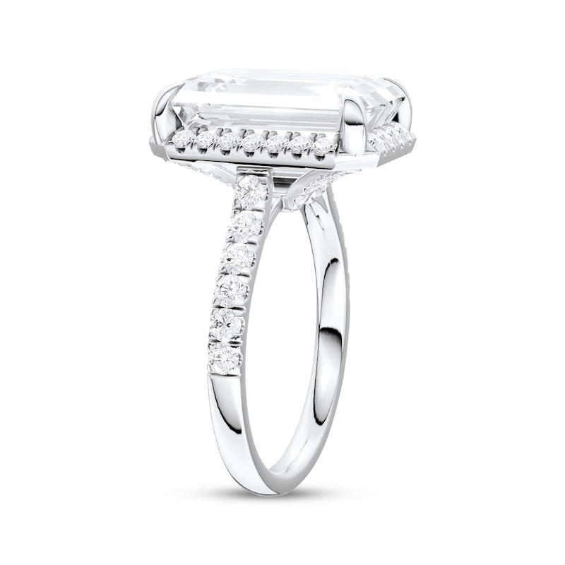 Main Image 2 of Now + Forever Lab-Grown Diamonds Emerald-Cut Halo Engagement Ring 8-5/8 ct tw 14K White Gold