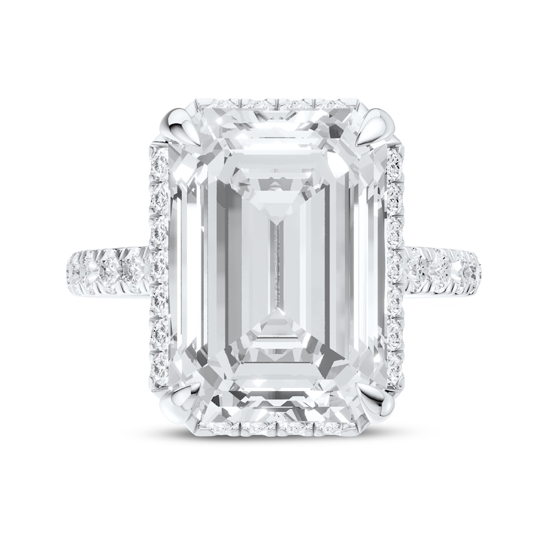 Main Image 4 of Now + Forever Lab-Grown Diamonds Emerald-Cut Halo Engagement Ring 8-5/8 ct tw 14K White Gold