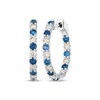 Thumbnail Image 1 of Le Vian Blue Sapphire Hoop Earrings 5/8 ct tw Diamonds 14K Vanilla Gold