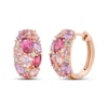 Thumbnail Image 1 of Le Vian Pretty in Pink Amethyst, Pink Tourmaline, Pink Sapphire & Morganite Hoop Earrings 1/5 ct tw Diamonds 14K Strawberry Gold