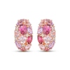 Thumbnail Image 2 of Le Vian Pretty in Pink Amethyst, Pink Tourmaline, Pink Sapphire & Morganite Hoop Earrings 1/5 ct tw Diamonds 14K Strawberry Gold