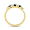 Thumbnail Image 3 of American Blue Sapphire & Diamond Three-Stone Ring 1/8 ct tw 10K Yellow Gold