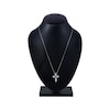 Thumbnail Image 4 of American Blue Sapphire & Diamond Cross Necklace 1/10 ct tw Sterling Silver 18"
