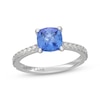 Thumbnail Image 1 of Neil Lane Cushion-Cut Tanzanite & Diamond Engagement Ring 3/8 ct tw 14K White Gold