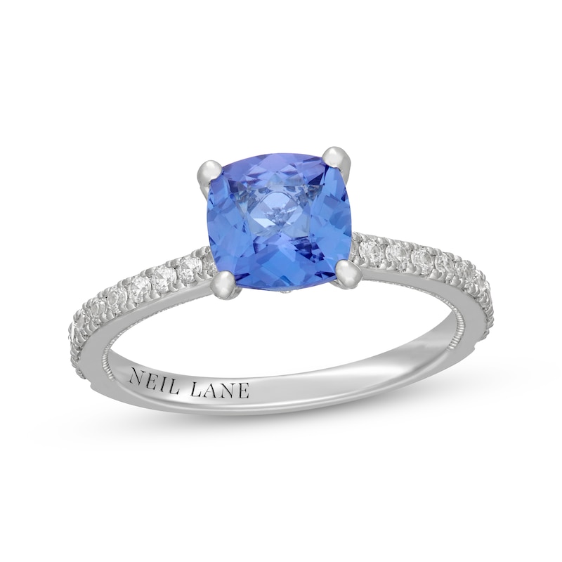 Main Image 1 of Neil Lane Cushion-Cut Tanzanite & Diamond Engagement Ring 3/8 ct tw 14K White Gold