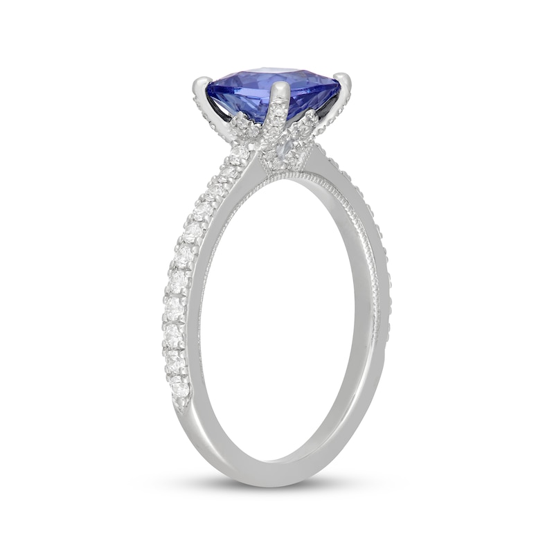 Main Image 2 of Neil Lane Cushion-Cut Tanzanite & Diamond Engagement Ring 3/8 ct tw 14K White Gold