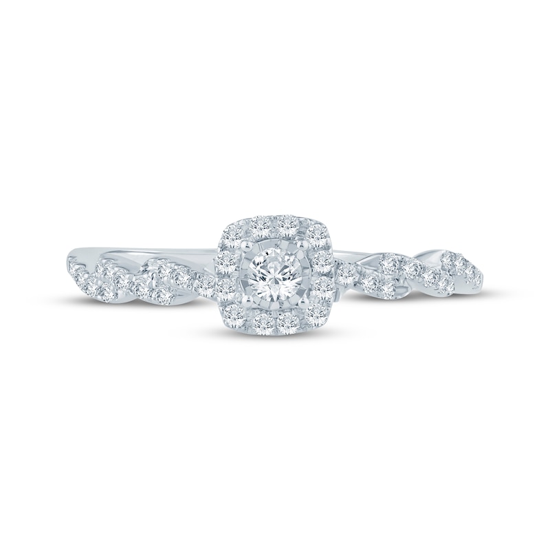 Main Image 3 of Now + Forever Round-Cut Diamond Halo Engagement Ring 1/4 ct tw 10K White Gold