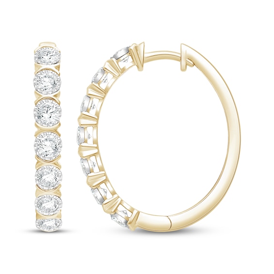 KAY Lab-Grown Diamonds Hoop Earrings 2 ct tw 10K Yellow Gold
