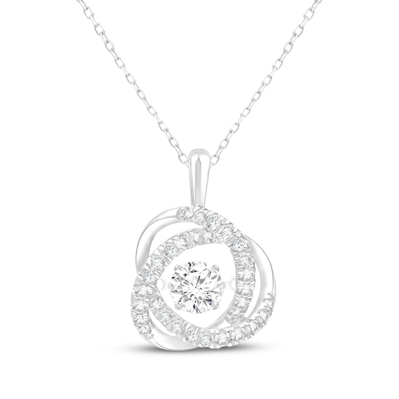 Unstoppable Love Lab-Grown Diamond Knot Necklace 2 ct tw 10K White Gold 18"