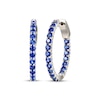 Thumbnail Image 1 of Blue Lab-Created Sapphire Inside-Out Hoop Earrings Sterling Silver