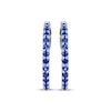 Thumbnail Image 2 of Blue Lab-Created Sapphire Inside-Out Hoop Earrings Sterling Silver