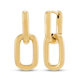 STUDIO BY KAY Link Drop Hoop Earrings 24K Yellow Gold Vermeil Sterling Silver