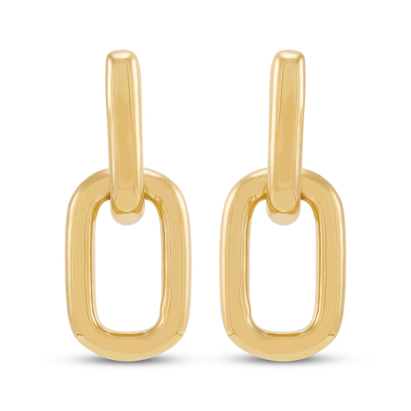 Main Image 2 of STUDIO BY KAY Link Drop Hoop Earrings 24K Yellow Gold Vermeil Sterling Silver