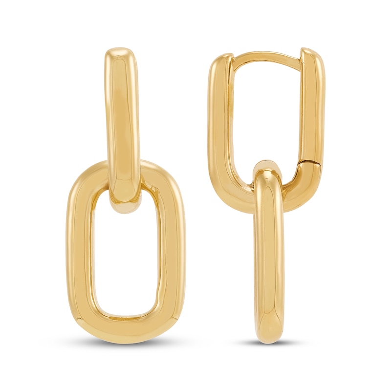 Main Image 3 of STUDIO BY KAY Link Drop Hoop Earrings 24K Yellow Gold Vermeil Sterling Silver