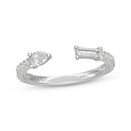 Neil Lane Artistry Pear-Shaped & Baguette-Cut Lab-Grown Diamond Cuff Wedding Band 1/2 ct tw 14K White Gold