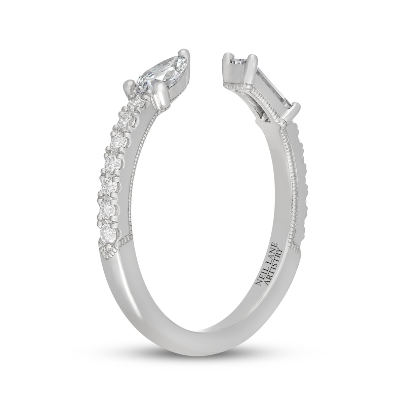 Main Image 2 of Neil Lane Artistry Pear-Shaped & Baguette-Cut Lab-Grown Diamond Cuff Wedding Band 1/2 ct tw 14K White Gold