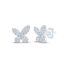 Monique Lhuillier Bliss Lab-Grown Diamond Butterfly Stud Earrings 1/4 ct tw Platinum-Plated Sterling Silver