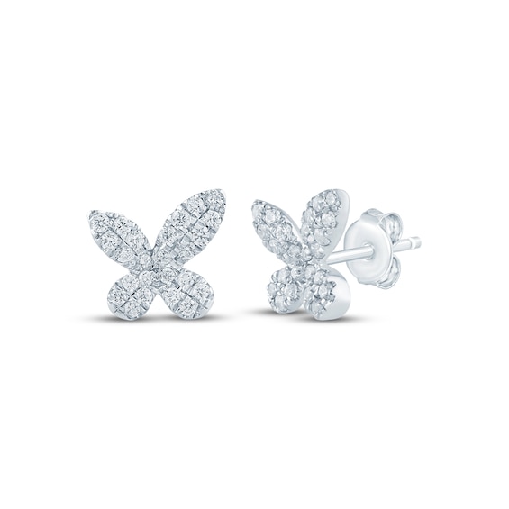 Monique Lhuillier Bliss Lab-Grown Diamond Butterfly Stud Earrings 1/4 ct tw Platinum-Plated Sterling Silver