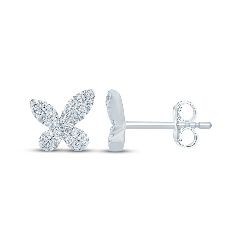 Main Image 3 of Monique Lhuillier Bliss Lab-Grown Diamond Butterfly Stud Earrings 1/4 ct tw Platinum-Plated Sterling Silver