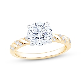 Now + Forever Lab-Grown Diamonds Round-Cut Twist Shank Engagement Ring 2-1/15 ct tw 14K Yellow Gold