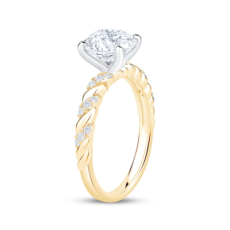 Main Image 2 of Now + Forever Lab-Grown Diamonds Round-Cut Twist Shank Engagement Ring 2-1/15 ct tw 14K Yellow Gold