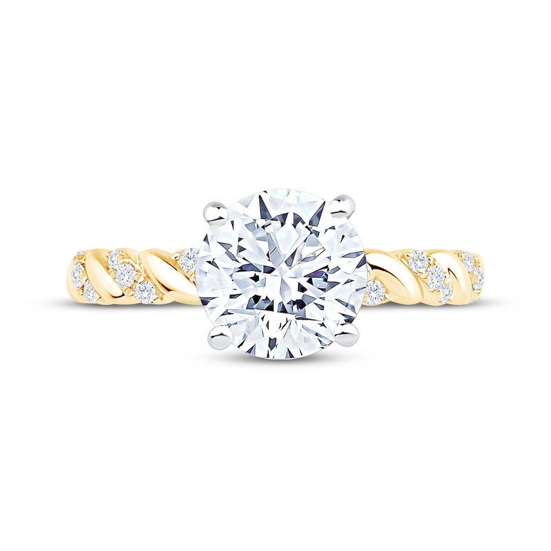 Main Image 3 of Now + Forever Lab-Grown Diamonds Round-Cut Twist Shank Engagement Ring 2-1/15 ct tw 14K Yellow Gold