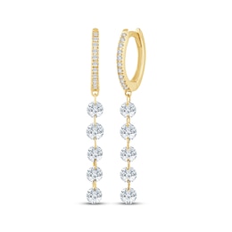 KAY Lab-Grown Diamonds Hoop Drop Earrings 1 ct tw 10K Yellow Gold