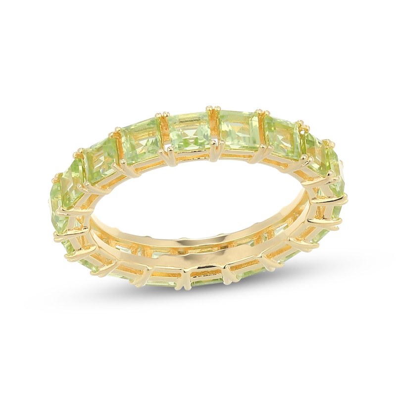Main Image 1 of STUDIO BY KAY Square-Cut Peridot Eternity Ring 24K Yellow Gold Vermeil Sterling Silver