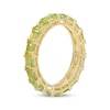 Thumbnail Image 2 of STUDIO BY KAY Square-Cut Peridot Eternity Ring 24K Yellow Gold Vermeil Sterling Silver
