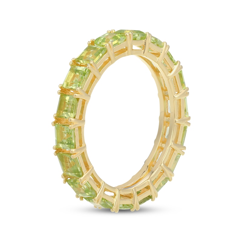 Main Image 2 of STUDIO BY KAY Square-Cut Peridot Eternity Ring 24K Yellow Gold Vermeil Sterling Silver
