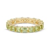 Thumbnail Image 3 of STUDIO BY KAY Square-Cut Peridot Eternity Ring 24K Yellow Gold Vermeil Sterling Silver