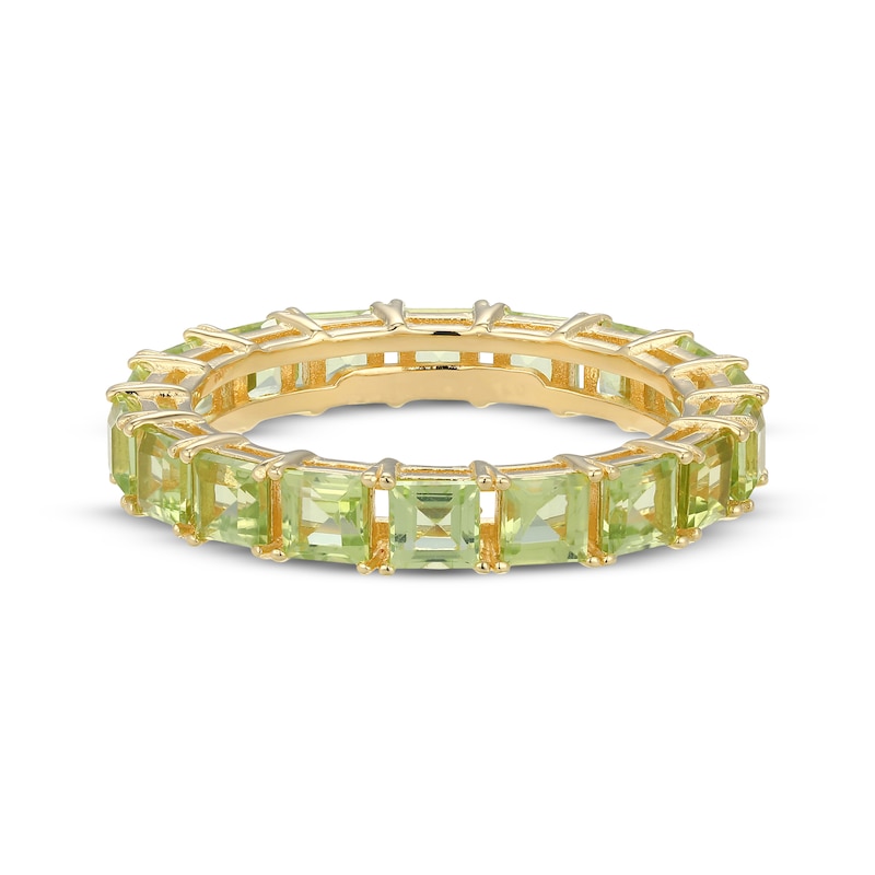 Main Image 3 of STUDIO BY KAY Square-Cut Peridot Eternity Ring 24K Yellow Gold Vermeil Sterling Silver